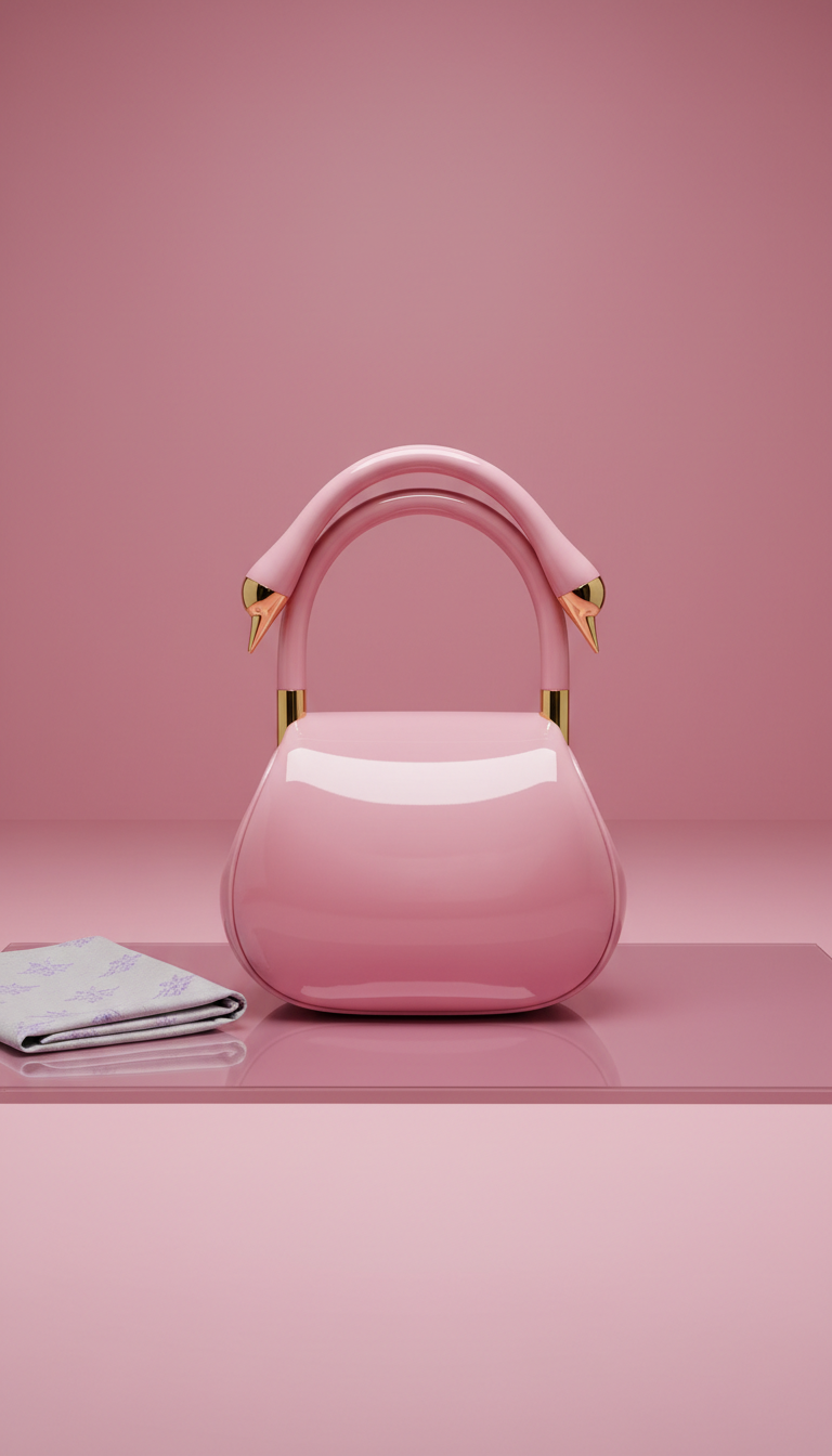 Gloss Pink Swan Crossbody Bag