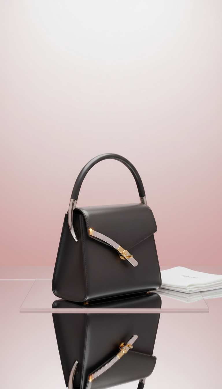Charcoal Ink Architectural Flap Bag